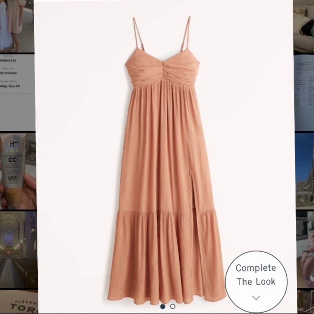 Abercrombie Ruched Babydoll Maxi Dress